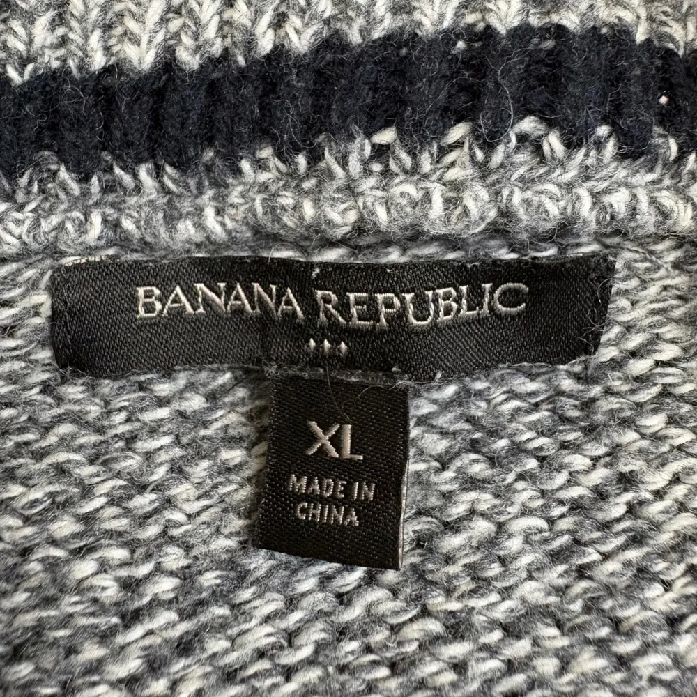 Banana Republic Mens Shawl‎ Collar Sweater Heathered Gray XL